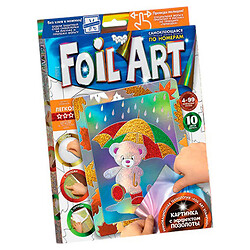 Аппликация разноцветной фольгой "FOIL ART", "Мишка", Dankotoys