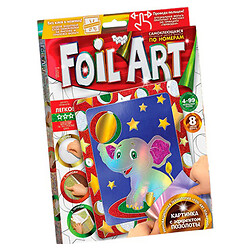 Аппликация разноцветной фольгой "FOIL ART", "Слоник", Dankotoys