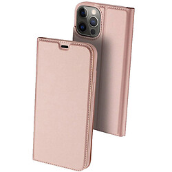 Чехол (книжка) Apple iPhone 12 Pro Max, Dux Ducis Business card holder, Rose Gold, Розовый