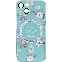 Чохол (накладка) Apple iPhone 14, Epik Secret Garden, MagSafe, М'ятний