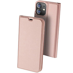 Чехол (книжка) Apple iPhone 11, Dux Ducis Business card holder, Rose Gold, Розовый