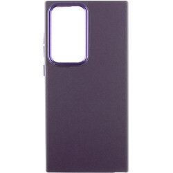 Чохол (накладка) Samsung S918 Galaxy S23 Ultra, Epik Leather Metal Style, Dark Purple, Фіолетовий