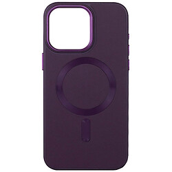 Чохол (накладка) Apple iPhone 11, Epik Leather Metal Style, Dark Purple, MagSafe, Фіолетовий