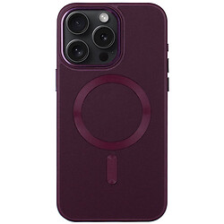 Чехол (накладка) Apple iPhone 11 Pro Max, Epik Leather Metal Style, MagSafe, Plum, Бордовый