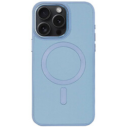 Чохол (накладка) Apple iPhone 11 Pro Max, Epik Leather Metal Style, Mist Blue, MagSafe, Блакитний