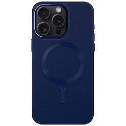 Чохол (накладка) Apple iPhone 11 Pro Max, Epik Leather Metal Style, Navy Blue, MagSafe, Синій