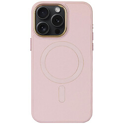 Чехол (накладка) Apple iPhone 12 Pro Max, Epik Leather Metal Style, MagSafe, Light Pink, Розовый