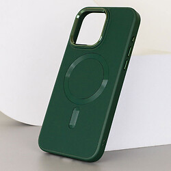 Чохол (накладка) Apple iPhone 14, Epik Leather Metal Style, Pine Green, MagSafe, Зелений - № 3