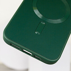 Чохол (накладка) Apple iPhone 14, Epik Leather Metal Style, Pine Green, MagSafe, Зелений - № 4