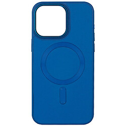 Чохол (накладка) Apple iPhone 14, Epik Leather Metal Style, Indigo, MagSafe, Синій