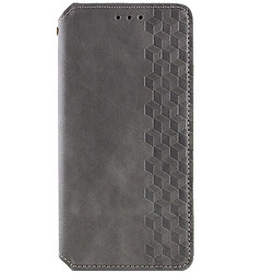 Чехол (книжка) Xiaomi Redmi 13C, GETMAN Cubic, Серый
