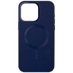 Чехол (накладка) Apple iPhone 15, Epik Leather Metal Style, MagSafe, Navy Blue, Синий