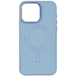 Чохол (накладка) Apple iPhone 15 Plus, Epik Leather Metal Style, Mist Blue, MagSafe, Блакитний