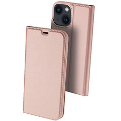 Чохол (книжка) Apple iPhone 15, Dux Ducis Business card holder, Rose Gold, Рожевий