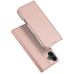 Чехол (книжка) Apple iPhone 16, Dux Ducis Business card holder, Rose Gold, Розовый