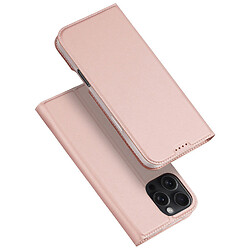 Чохол (книжка) Apple iPhone 16 Pro, Dux Ducis Business card holder, Rose Gold, Рожевий