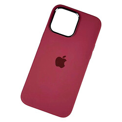 Чохол (накладка) Apple iPhone 12 / iPhone 12 Pro, Premium Silicone Case Metal AG, MagSafe, Бордовий