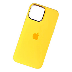 Чохол (накладка) Apple iPhone 12 / iPhone 12 Pro, Premium Silicone Case Metal AG, MagSafe, Жовтий