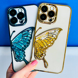 Чохол (накладка) Apple iPhone 14 Pro Max, Shining Butterflies, Золотий - № 2