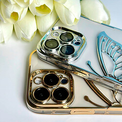 Чохол (накладка) Apple iPhone 14 Pro Max, Shining Butterflies, Золотий - № 4