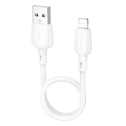 USB кабель Borofone BX93 Super Apple iPhone SE 2022 / iPhone 14 Pro Max / iPhone 14 Plus / iPhone 14 Pro / iPhone 14 / iPhone 13 Pro / iPhone 13 Mini / iPhone 13 / iPhone 13 Pro Max / iPhone 12 Mini / iPhone 12 Pro Max, Lightning, 0.25 м., Белый