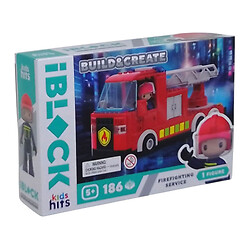 Конструктор "Kids hits", Пожежна машина, 186 дет., в коробці 24x16x6 см, Iblock