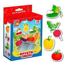 Магніти "Мій маленький світ: Овочі та фрукти", укр, Vladi Toys