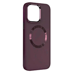 Чохол (накладка) Apple iPhone 14, Bonbon Metal Style, Plum, MagSafe, Бордовий