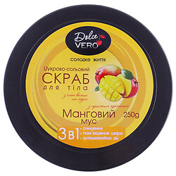 Скраб для тіла цукрово-сольовий "Dolce Vero", Манговий мус, 250 г