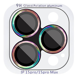 Захисне скло камери Apple iPhone 15 Pro / iPhone 15 Pro Max, Metal Classic, Rainbow, Бузковий