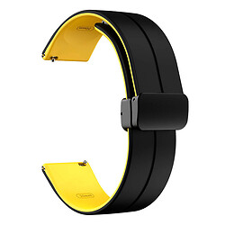 Ремінець універсальний, Silicone MAGNETIC LOCK, Black-Yellow, Чорний