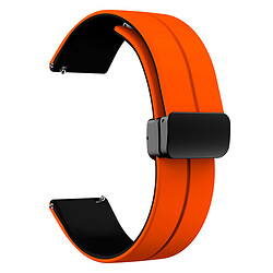 Ремінець універсальний, Silicone MAGNETIC LOCK, Orange-Black, Помаранчевий