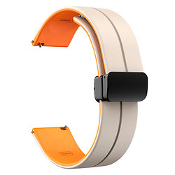 Ремешок универсальный, Silicone MAGNETIC LOCK, White-Orange, Белый