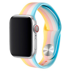 Ремешок Apple Watch 38 / Watch 40, Rainbow, Yellow-Light Blue, Желтый