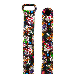 Ремешок Xiaomi Mi Band 5 / Mi Band 6, Silicone Print, Цветные черепа-Черный, Рисунок - № 2