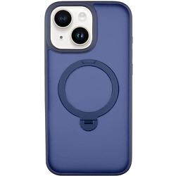 Чехол (накладка) Apple iPhone 13 / iPhone 14, Epik Metal Buttons HQ Ring, MagSafe, Dark Blue, Синий