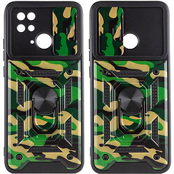 Чохол (накладка) Xiaomi Redmi 10C, Epik Camshield Serge Ring Camo, Army Green, Зелений