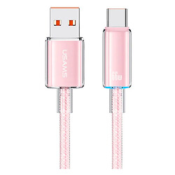 USB кабель Usams US-SJ658, Type-C, 1.2 м., Розовый