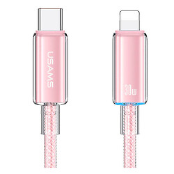 USB кабель Usams US-SJ659 Apple iPhone SE 2022 / iPhone 14 Pro Max / iPhone 14 Plus / iPhone 14 Pro / iPhone 14 / iPhone 13 Pro / iPhone 13 Mini / iPhone 13 / iPhone 13 Pro Max / iPhone 12 Mini / iPhone 12 Pro Max, Lightning, 1.2 м., Розовый