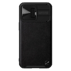 Чохол (накладка) Apple iPhone 13 Pro, Nillkin Camshield Leather, Чорний