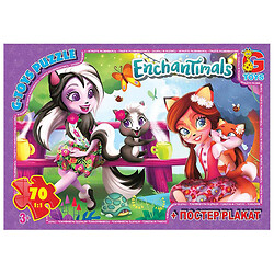 Пазлы "Enchantimals" + постер, 70 элем., Gtoys