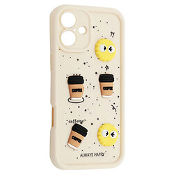 Чохол (накладка) Apple iPhone 16 Plus, HAPPY Cookie, Білий