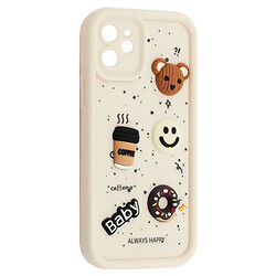 Чехол (накладка) Apple iPhone 12, HAPPY Donut, Белый