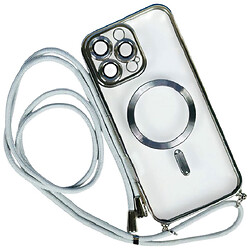 Чохол (накладка) Apple iPhone 11 Pro, Crossbody Lanyard Clear, MagSafe, Срібний