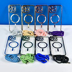 Чохол (накладка) Apple iPhone 13, Crossbody Lanyard Clear, MagSafe, Синій - № 2