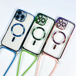 Чохол (накладка) Apple iPhone 13, Crossbody Lanyard Clear, MagSafe, Синій - № 4