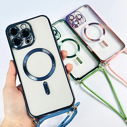 Чохол (накладка) Apple iPhone 13, Crossbody Lanyard Clear, MagSafe, Синій - № 5