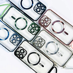Чохол (накладка) Apple iPhone 13, Crossbody Lanyard Clear, MagSafe, Синій - № 10