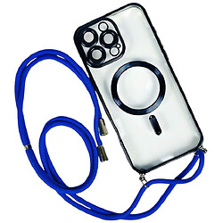 Чохол (накладка) Samsung Galaxy S24, Crossbody Lanyard Clear, MagSafe, Синій