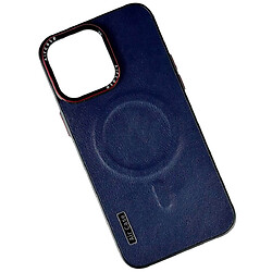 Чехол (накладка) Apple iPhone 12 / iPhone 12 Pro, Logo Leather AirCase Camera, MagSafe, Синий